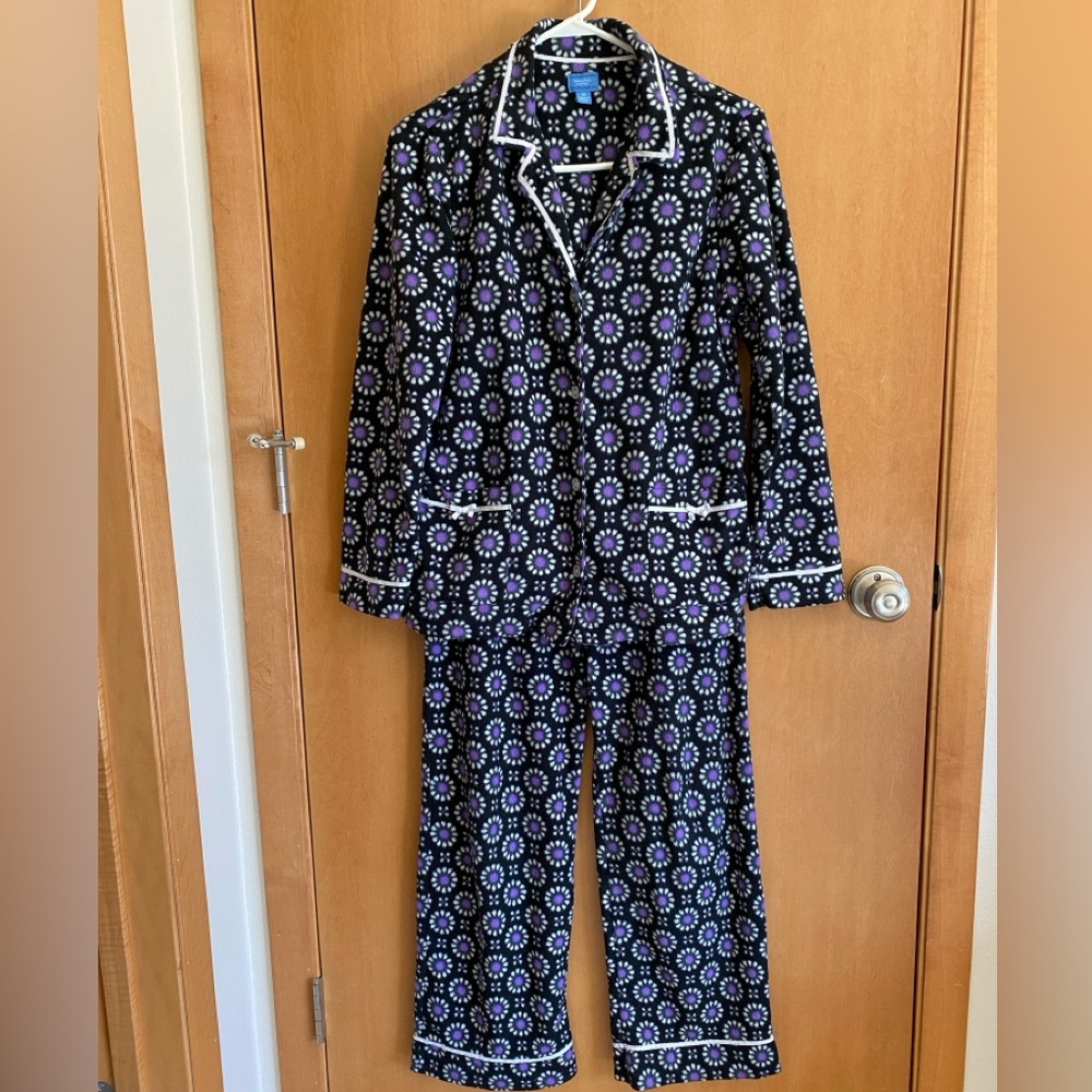 Simply Vera Vera Wang Black and Purple Floral Pajama Set